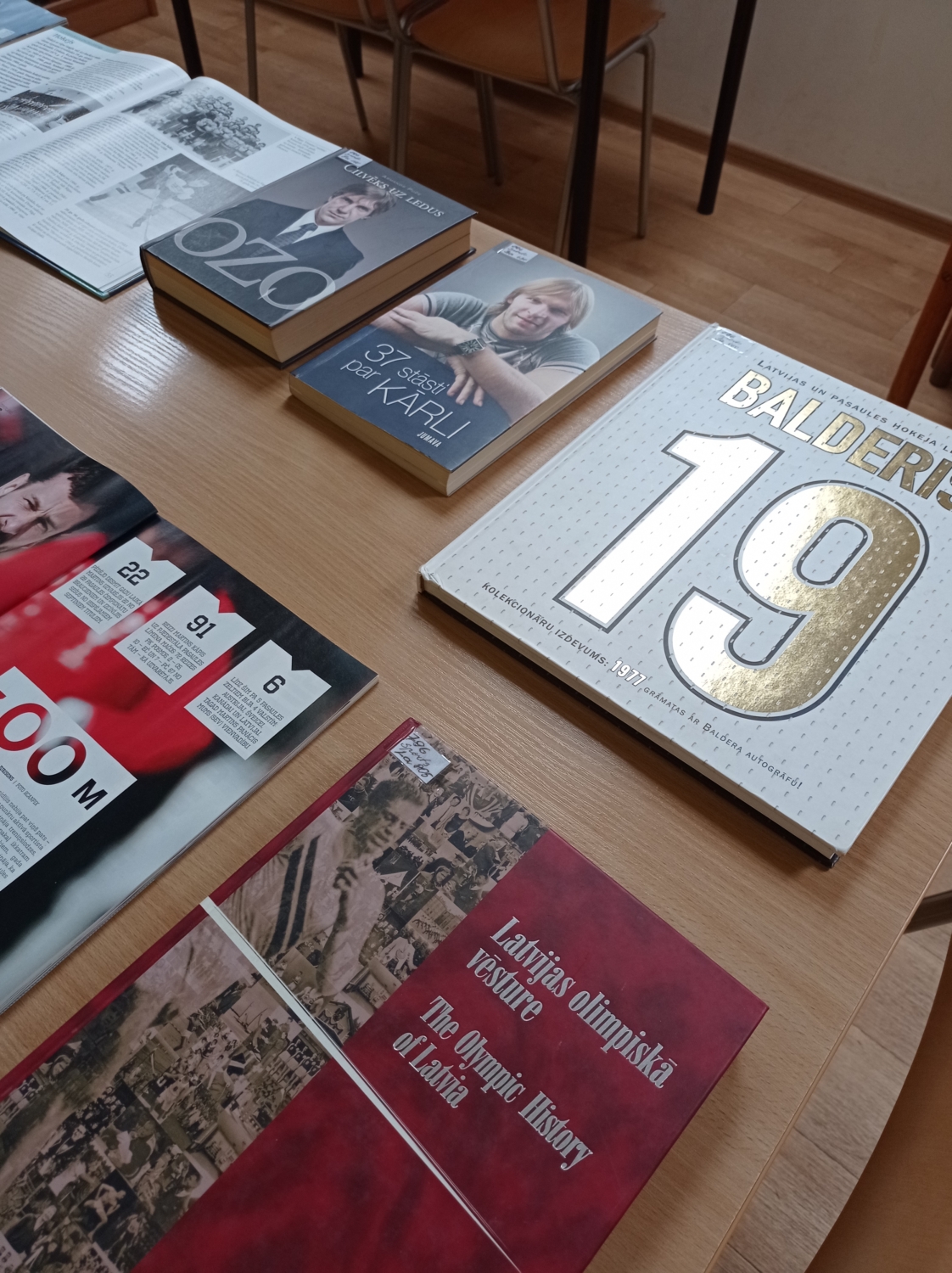izstāde veltīta mūsu sportistiem bibliotēka