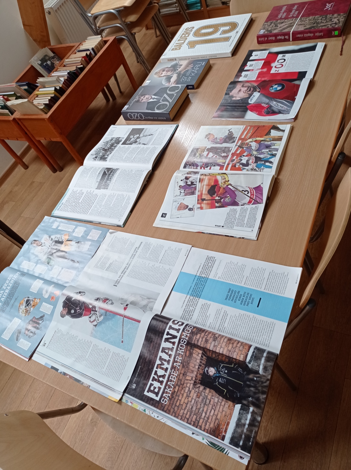 izstāde veltīta mūsu sportistiem bibliotēka